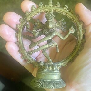 Brass Nataraja Dancing Shiva Sculpture - Gold Finish Home Art
